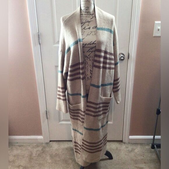 Woman’s New York & Company Open Front Long‎ Cardigan Size L/XL - Picture 1 of 8